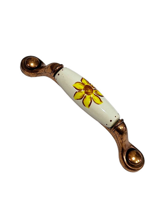 Porcelain Italian Furniture Handle Premiere 1473-14a1 Copper Size 9.6cm Porcelain