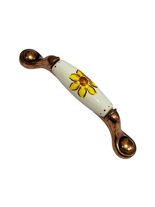 Porcelain Italian Furniture Handle Premiere 1473-14a1 Copper Size 9.6cm Porcelain
