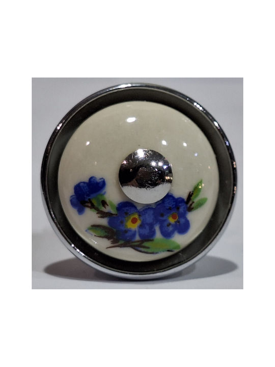 Porzellan Italienischer Möbelknopf Gem 9095-ino1 Chrom Glänzend Porzellan