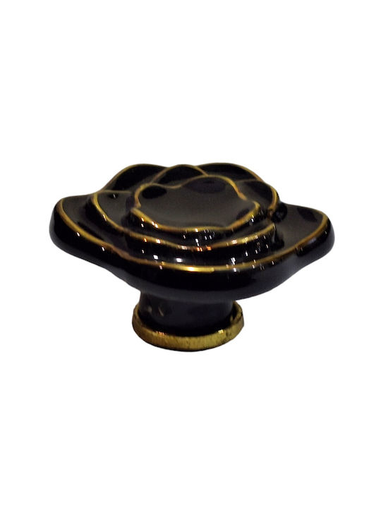 Porcelain Italian Furniture Knob Premiere 1332-oro1 Ø64 Glossy Gold Porcelain