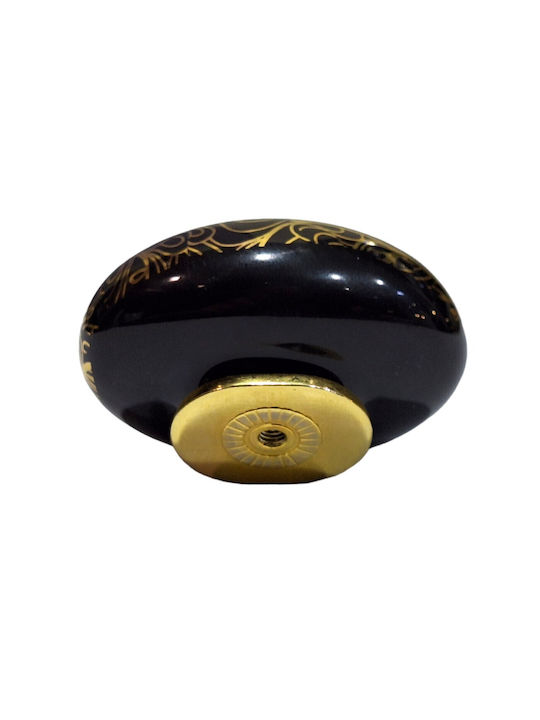 Porcelain Italian Furniture Knob Premiere 1282-oro1 Gold Glossy Porcelain