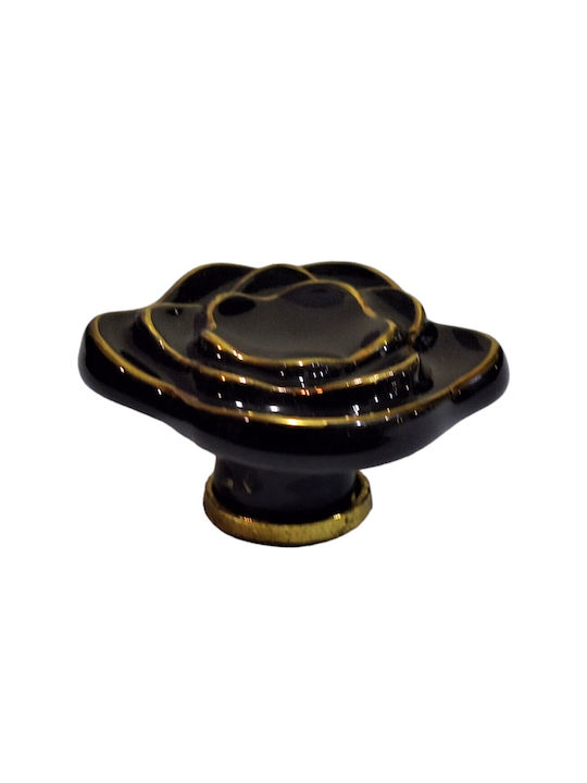 Porcelain Italian Furniture Knob Premiere 1332-oro1 Ø64 Glossy Gold Porcelain
