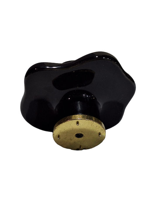 Porcelain Italian Furniture Knob Premiere 1332-oro1 Ø64 Glossy Gold Porcelain