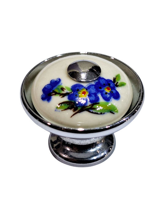 Porzellan Italienischer Möbelknopf Gem 9095-ino1 Chrom Glänzend Porzellan