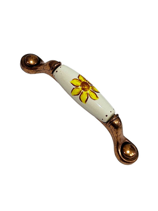 Porcelain Italian Furniture Handle Premiere 1473-14a1 Copper Size 9.6cm Porcelain