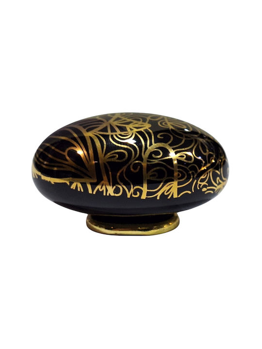 Porcelain Italian Furniture Knob Premiere 1282-oro1 Gold Glossy Porcelain