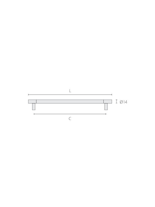 Λαβή Επίπλου Zogometal 28 Ορειχάλκινη Όρο Ματ Όρο 160 Mm