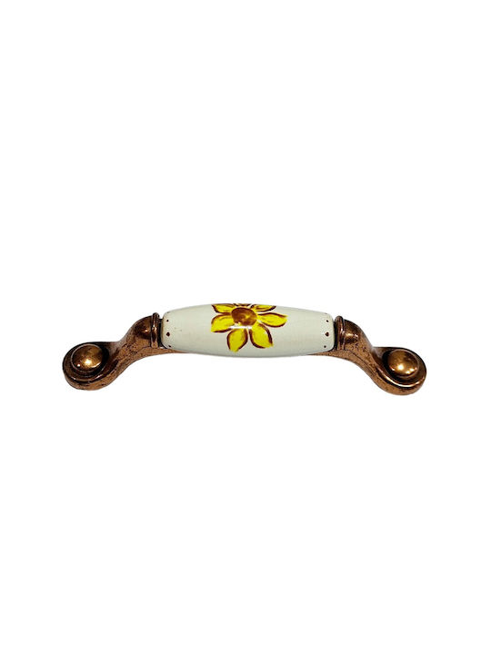 Porcelain Italian Furniture Handle Premiere 1473-14a1 Copper Size 9.6cm Porcelain