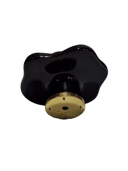 Porcelain Italian Furniture Knob Premiere 1332-oro1 Ø64 Glossy Gold Porcelain
