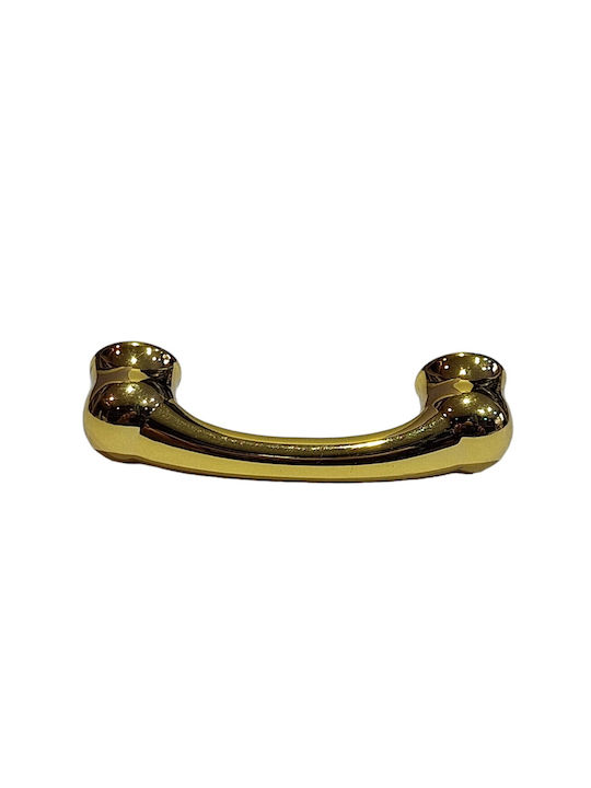 Italian Furniture Handle Mandelli 9012-oro Gold Glossy Size 6.4cm