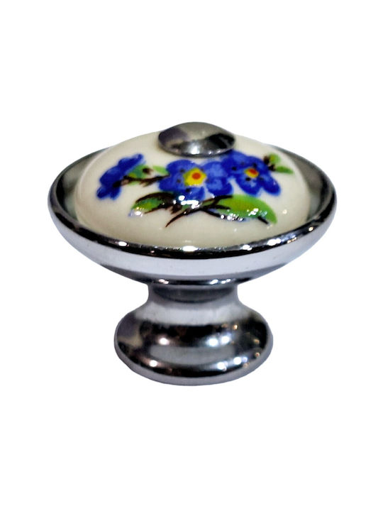 Porzellan Italienischer Möbelknopf Gem 9095-ino1 Chrom Glänzend Porzellan