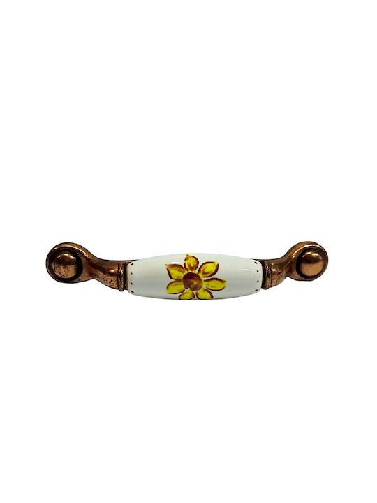Porcelain Italian Furniture Handle Premiere 1473-14a1 Copper Size 9.6cm Porcelain
