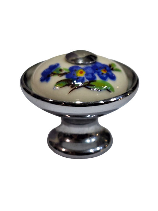 Porzellan Italienischer Möbelknopf Gem 9095-ino1 Chrom Glänzend Porzellan