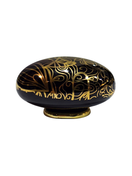 Porcelain Italian Furniture Knob Premiere 1282-oro1 Gold Glossy Porcelain