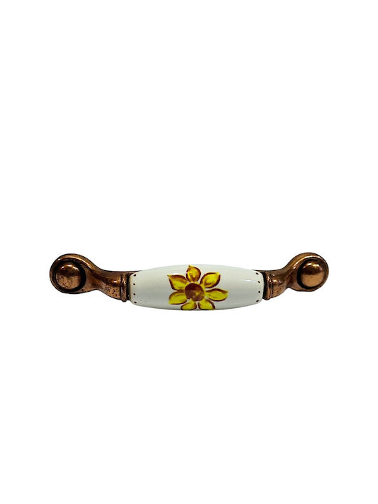 Porcelain Italian Furniture Handle Premiere 1473-14a1 Copper Size 9.6cm Porcelain