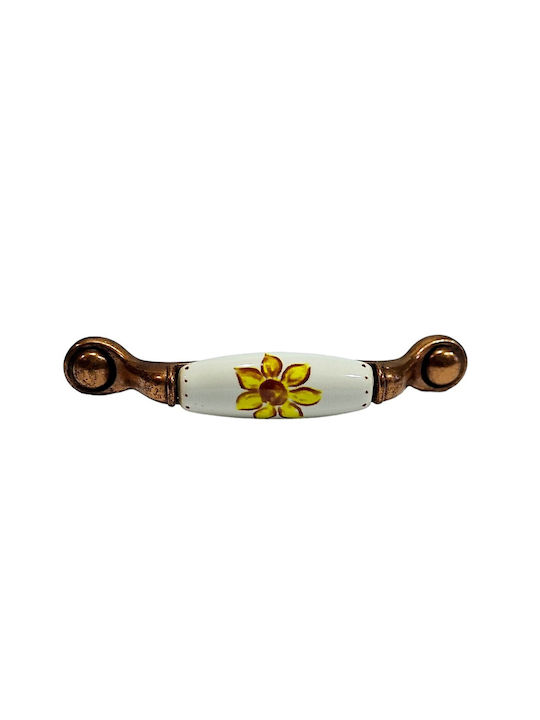 Porcelain Italian Furniture Handle Premiere 1473-14a1 Copper Size 9.6cm Porcelain
