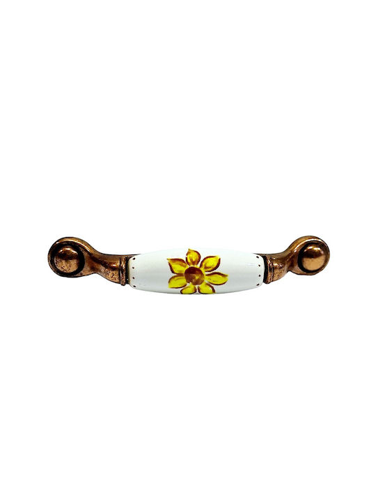 Porcelain Italian Furniture Handle Premiere 1473-14a1 Copper Size 9.6cm Porcelain