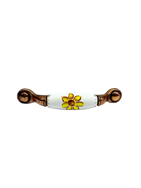 Porcelain Italian Furniture Handle Premiere 1473-14a1 Copper Size 9.6cm Porcelain