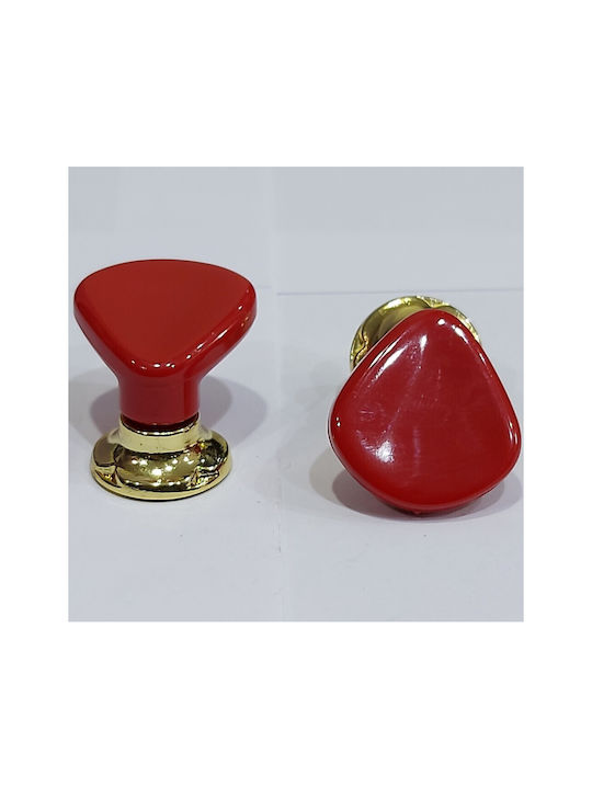 Italian Furniture Knob Acm 11422-000-ino1 Gold-Red Diameter 30
