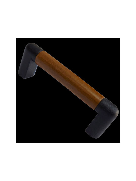 Italian Furniture Handle Eureka 11679-064-lef1 Black Matt Wood Size 6.4cm