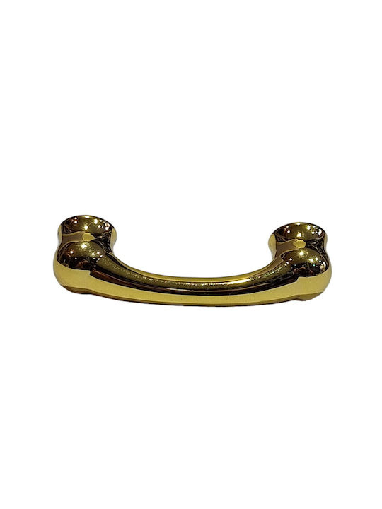 Italian Furniture Handle Mandelli 9012-oro Gold Glossy Size 6.4cm