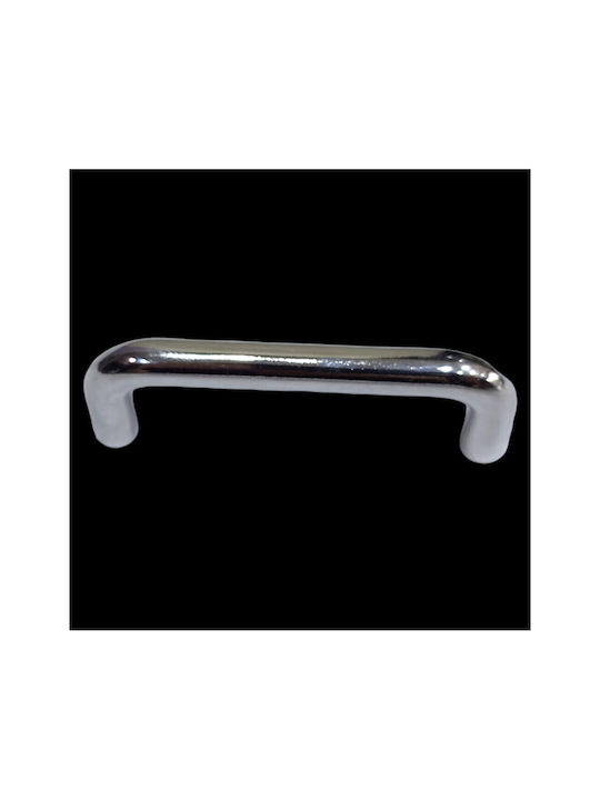 Italian Furniture Handle Eureka 11549-096-ino Chrome Glossy Size 9.6cm
