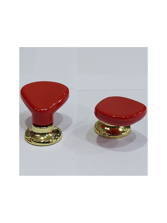 Italian Furniture Knob Acm 11422-000-ino1 Gold-Red Diameter 30