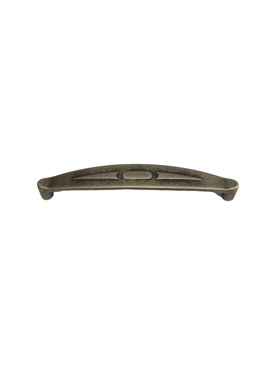Italian Furniture Handle Eureka 9412-128-arg1 Aged Silver Size 12.8cm