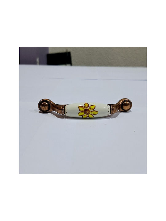Porcelain Italian Furniture Handle Premiere 1473-14a1 Copper Size 9.6cm Porcelain