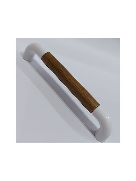 Italian Furniture Handle Eureka 11685-096-lef1 White Wooden Size 9.6cm