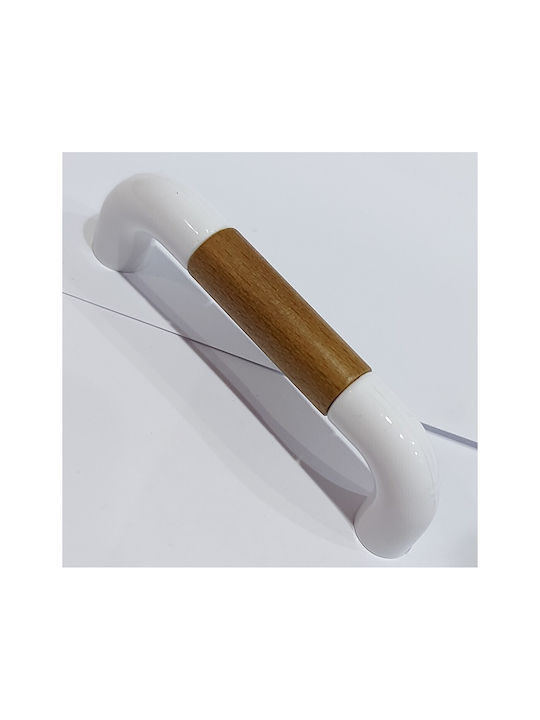 Italian Furniture Handle Eureka 11686-064-lef1 White Wooden Size 6.4cm