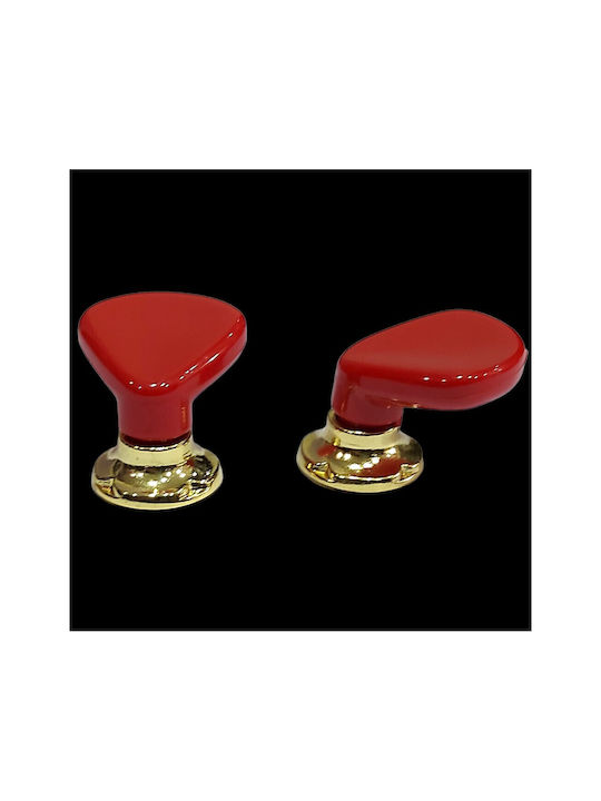 Italian Furniture Knob Acm 11422-000-ino1 Gold-Red Diameter 30