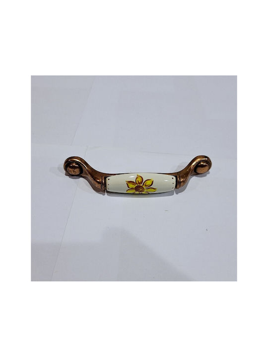 Porcelain Italian Furniture Handle Premiere 1473-14a1 Copper Size 9.6cm Porcelain