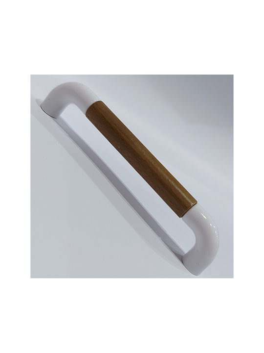 Italian Furniture Handle Eureka 11685-096-lef1 White Wooden Size 9.6cm