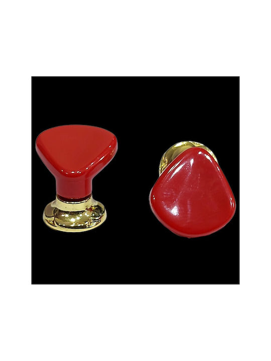 Italian Furniture Knob Acm 11422-000-ino1 Gold-Red Diameter 30