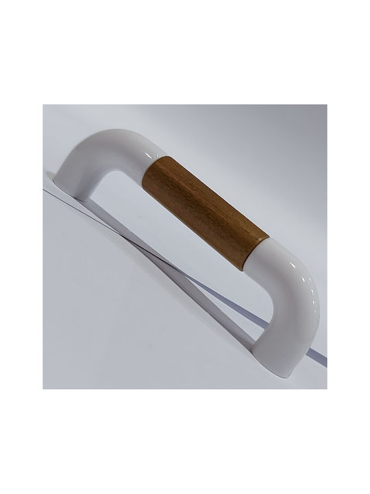 Italian Furniture Handle Eureka 11686-064-lef1 White Wooden Size 6.4cm