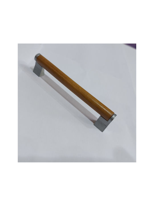 Wooden Italian Furniture Handle Eureka 11677-096-10c Size 9.6cm Zamak Wood