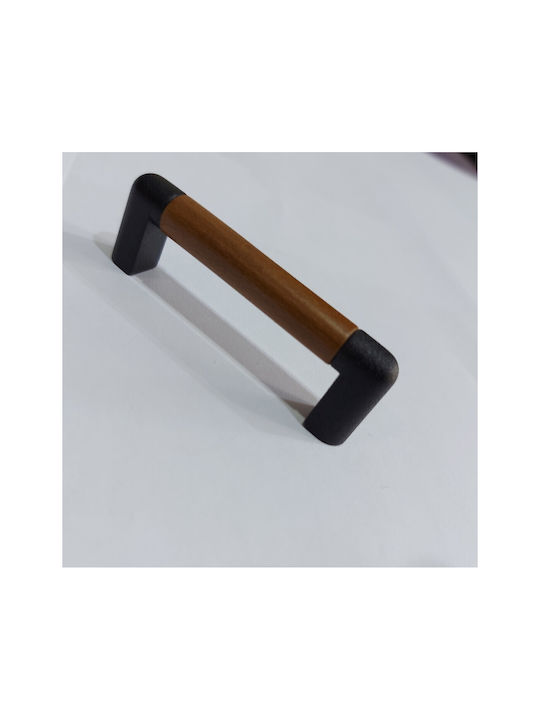 Italian Furniture Handle Eureka 11679-064-lef1 Black Matt Wood Size 6.4cm