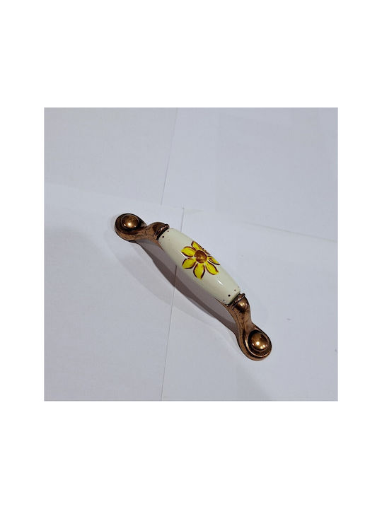 Porcelain Italian Furniture Handle Premiere 1473-14a1 Copper Size 9.6cm Porcelain