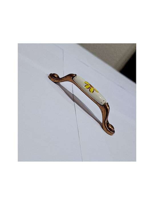 Porcelain Italian Furniture Handle Premiere 1473-14a1 Copper Size 9.6cm Porcelain