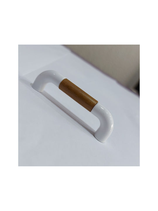 Italian Furniture Handle Eureka 11686-064-lef1 White Wooden Size 6.4cm
