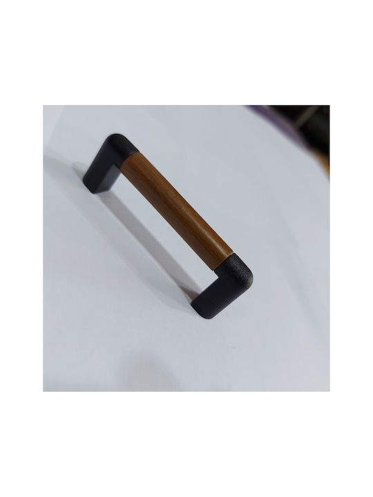 Italian Furniture Handle Eureka 11679-064-lef1 Black Matt Wood Size 6.4cm