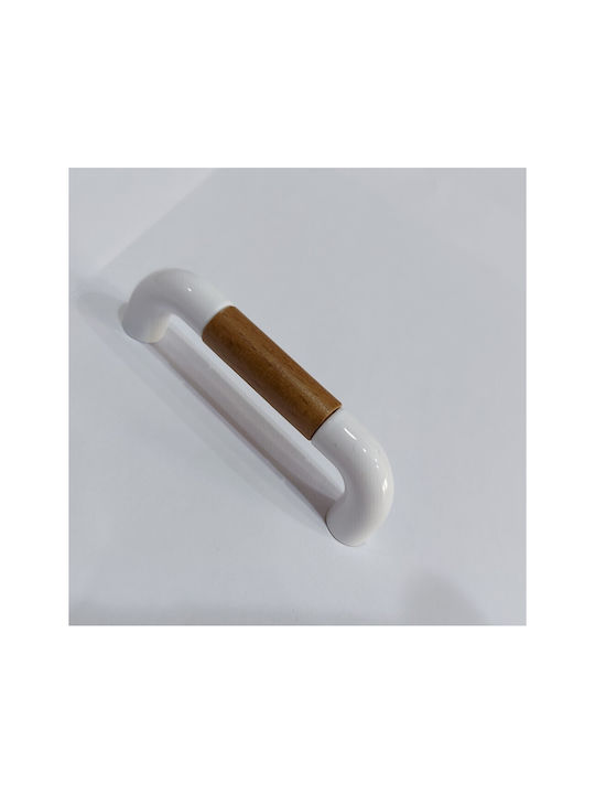 Italian Furniture Handle Eureka 11686-064-lef1 White Wooden Size 6.4cm