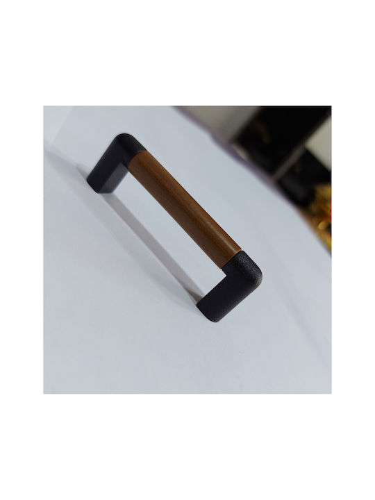 Italian Furniture Handle Eureka 11679-064-lef1 Black Matt Wood Size 6.4cm