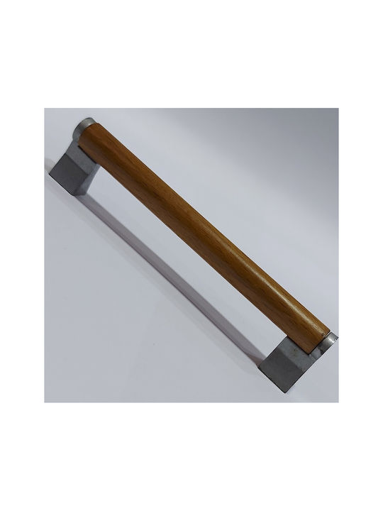 Wooden Italian Furniture Handle Eureka 11678-128-10c Size 12.8cm Zamak Wood