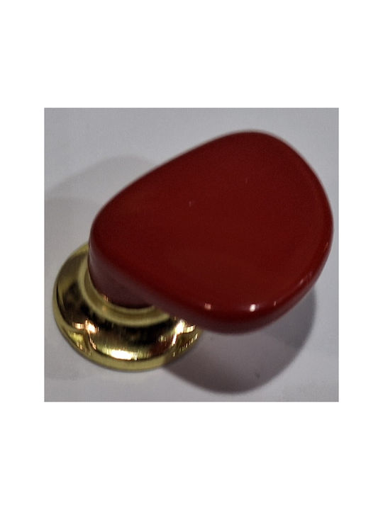 Italian Furniture Knob Acm 11422-000-ino1 Gold-Red Diameter 30