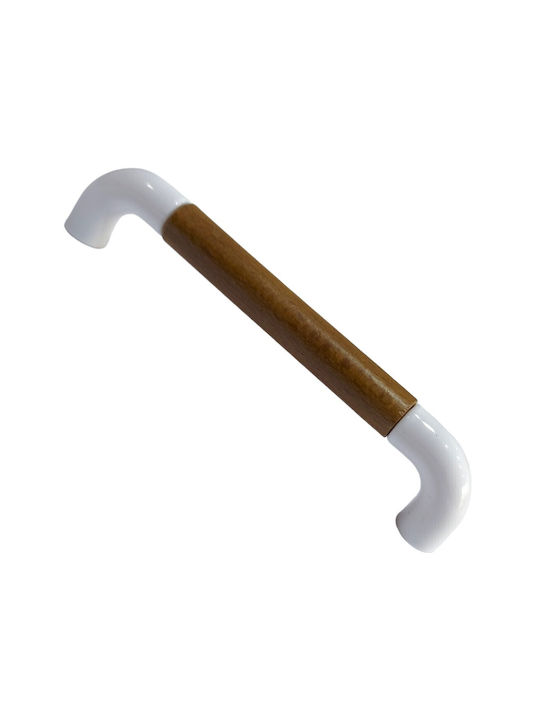 Italian Furniture Handle Eureka 11685-096-lef1 White Wooden Size 9.6cm