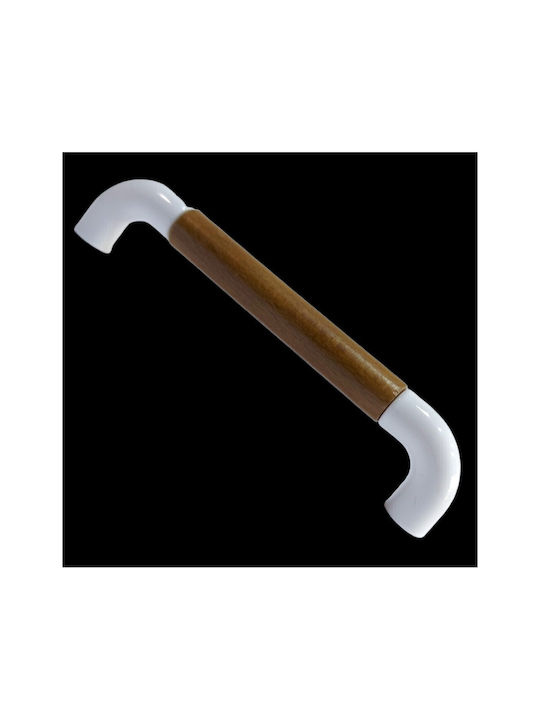 Italian Furniture Handle Eureka 11685-096-lef1 White Wooden Size 9.6cm