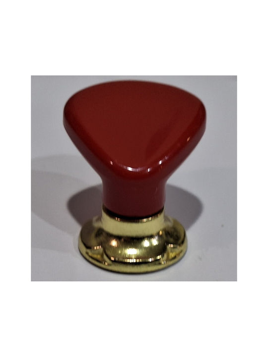 Italian Furniture Knob Acm 11422-000-ino1 Gold-Red Diameter 30