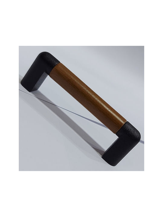 Italian Furniture Handle Eureka 11679-064-lef1 Black Matt Wood Size 6.4cm